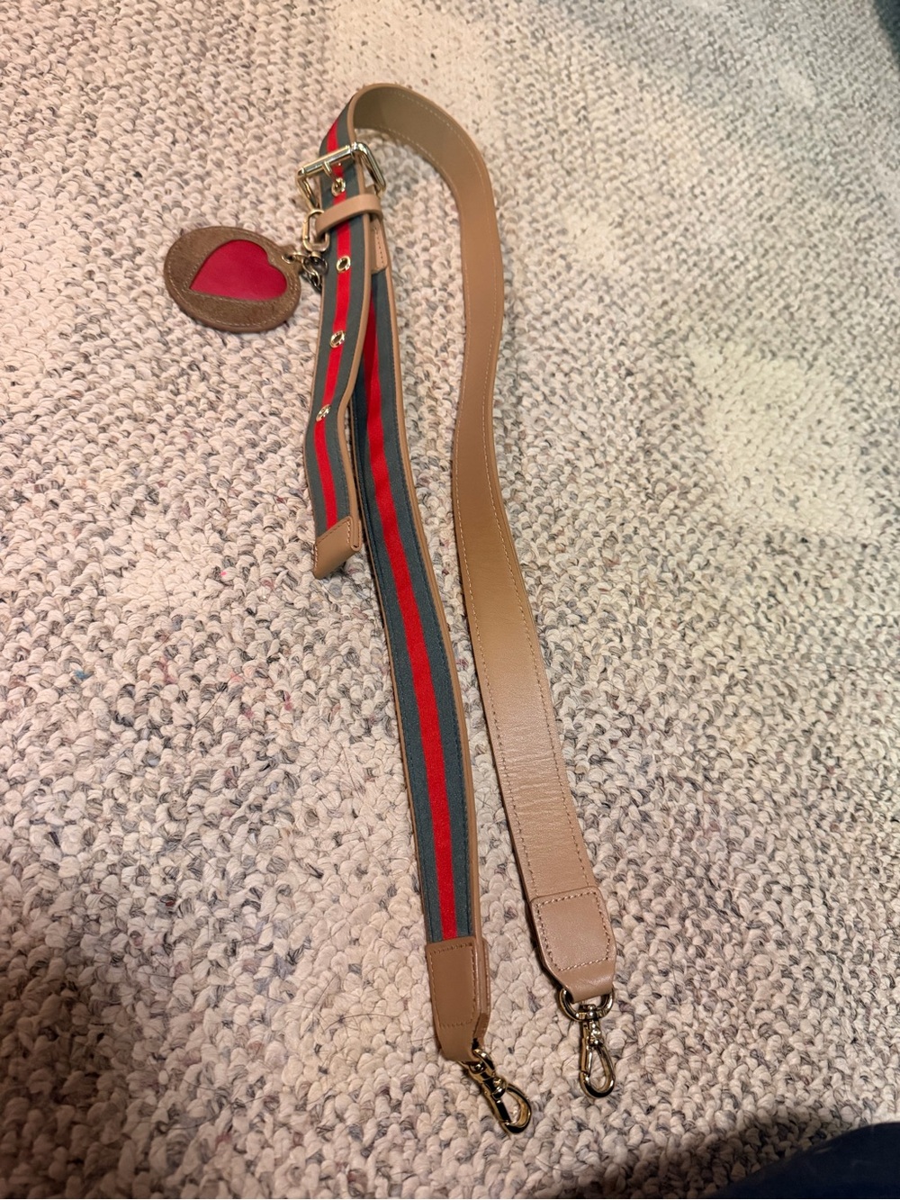 Bandolier Leather and Webbing Crossbody Strap with hobo bags mirror charm